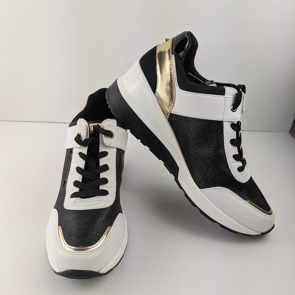 Michael Kors Heel Sneakers Wedges Leather 9.5 - Picture 3 of 8